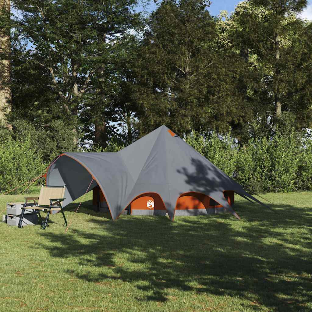 vidaXL Teepee Zelt für 3 Personen Grau und Orange 600 x 600 x 347 cm