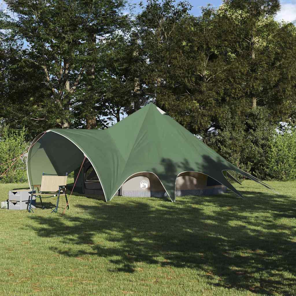 vidaXL Teepee Zelt für 5 Personen Grün und Grau 415 x 415 x 247 cm