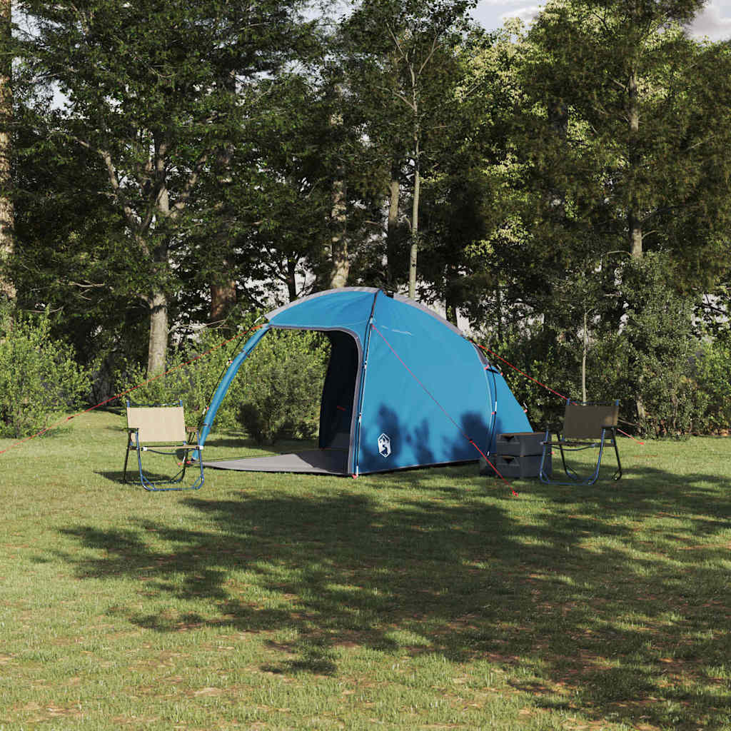 vidaXL Hütten-Zelt mit Dach mit Speicher Blau 370 x 230 x 185 cm Taft