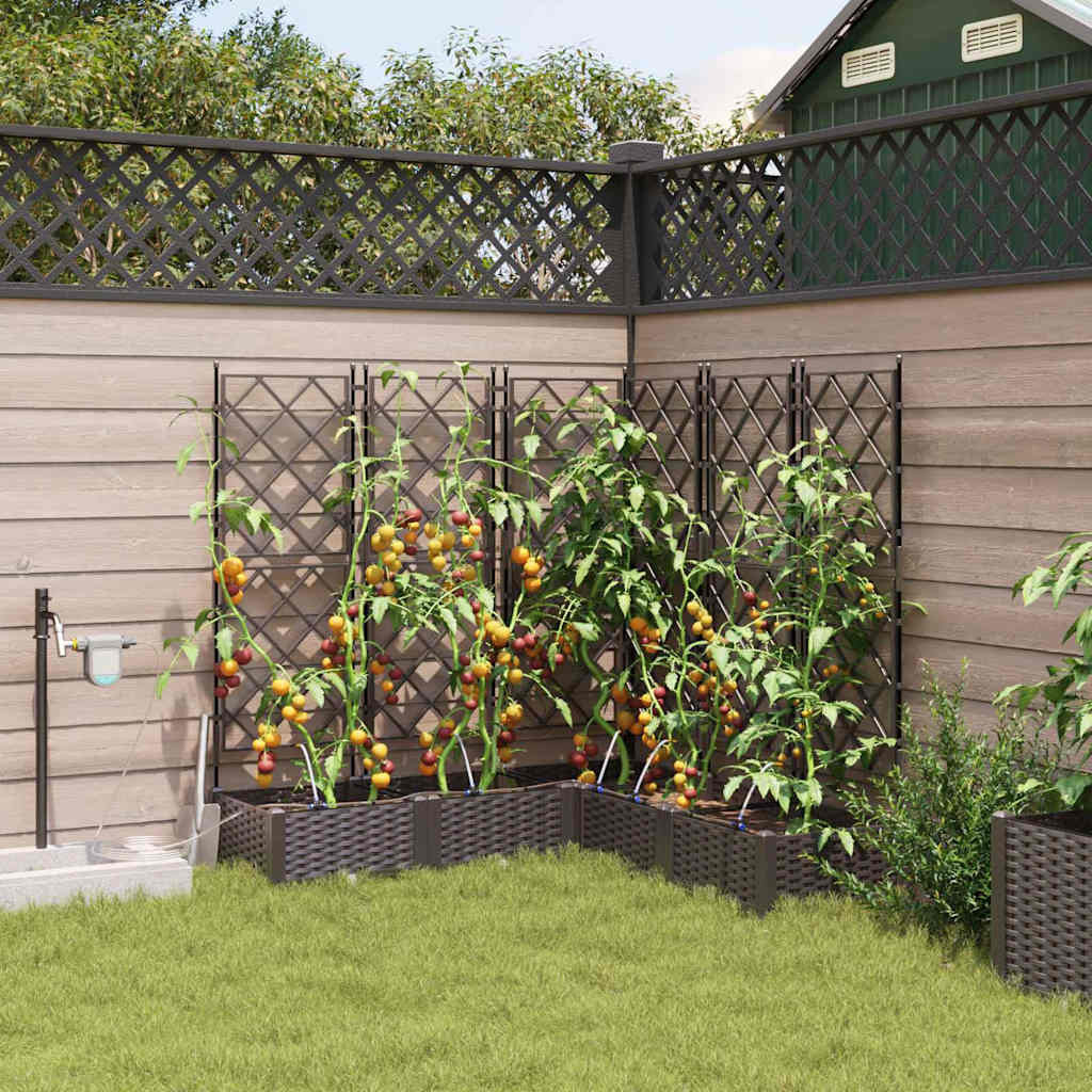 vidaXL Garten-Pflanzgefäß 5 Stk. Braun 120 x 120 x 126 cm PP