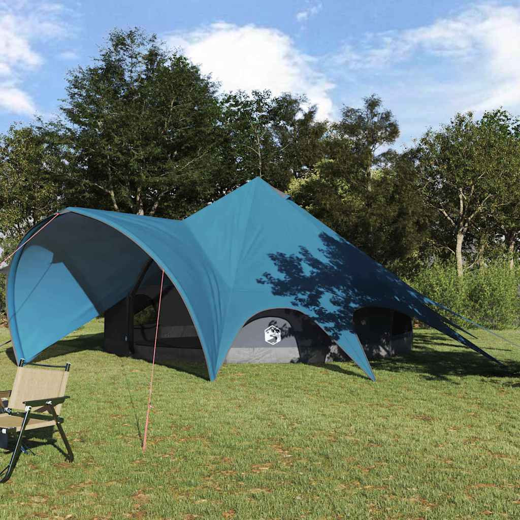 vidaXL Teepee Zelt für 7 Personen Blau und Grau 600 x 600 x 347 cm