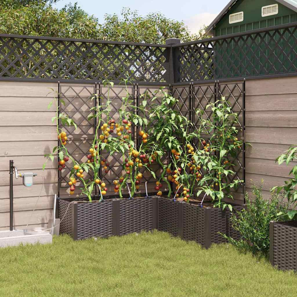 vidaXL Garten-Pflanzgefäß 5 Stk. Braun 120 x 120 x 142 cm PP
