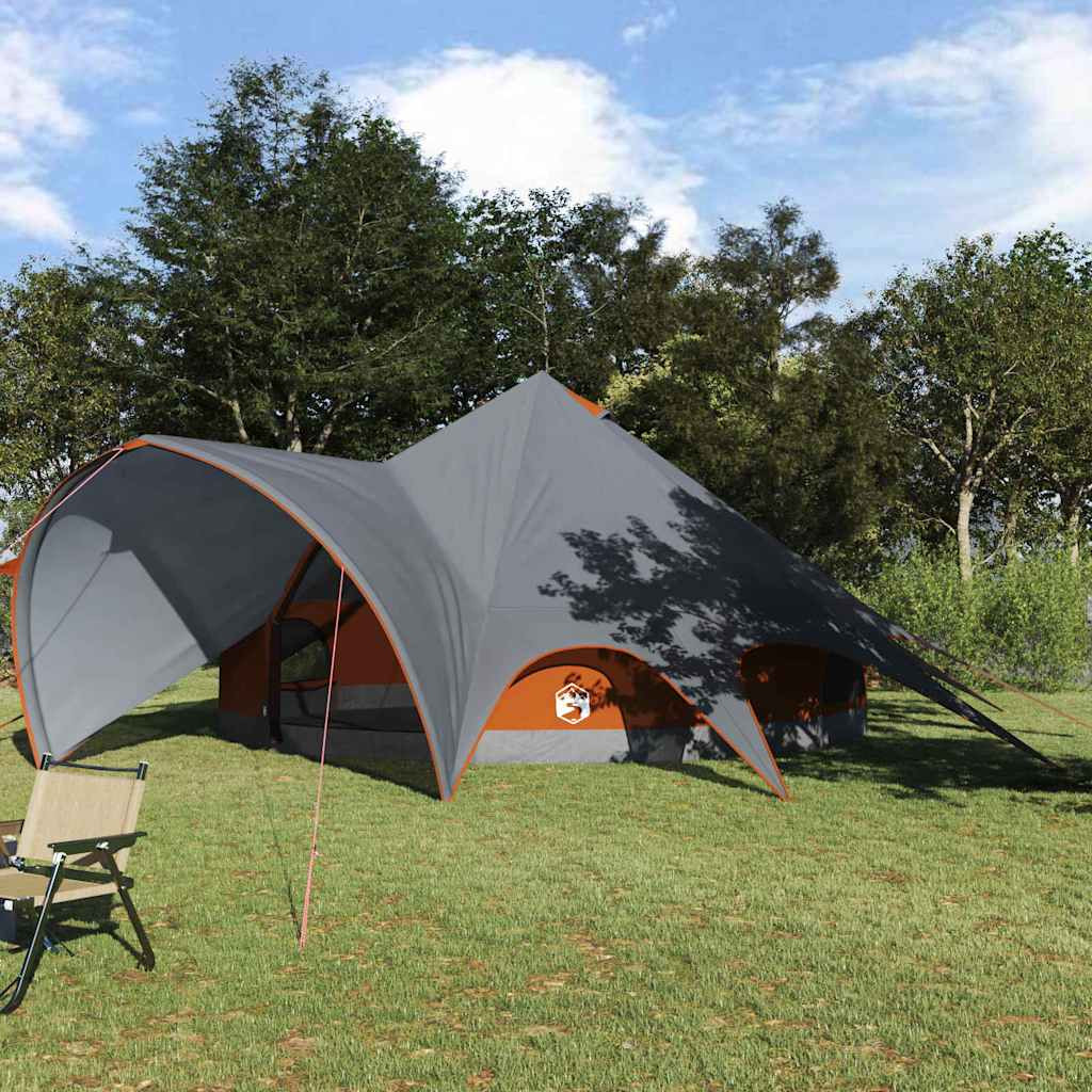 vidaXL Teepee Zelt für 7 Personen Grau und Orange 600 x 600 x 347 cm