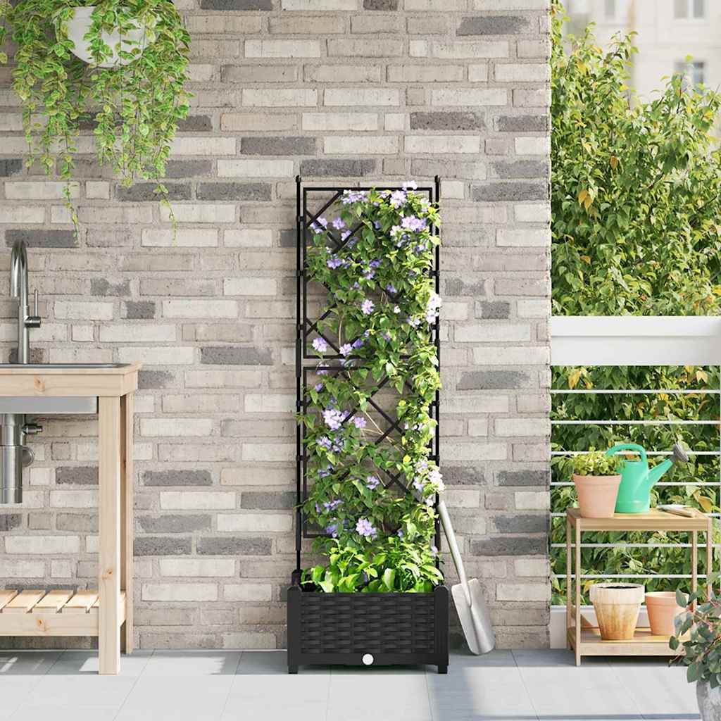 vidaXL Garten-Pflanzgefäß Schwarz 40 x 40 x 125,5 cm PP