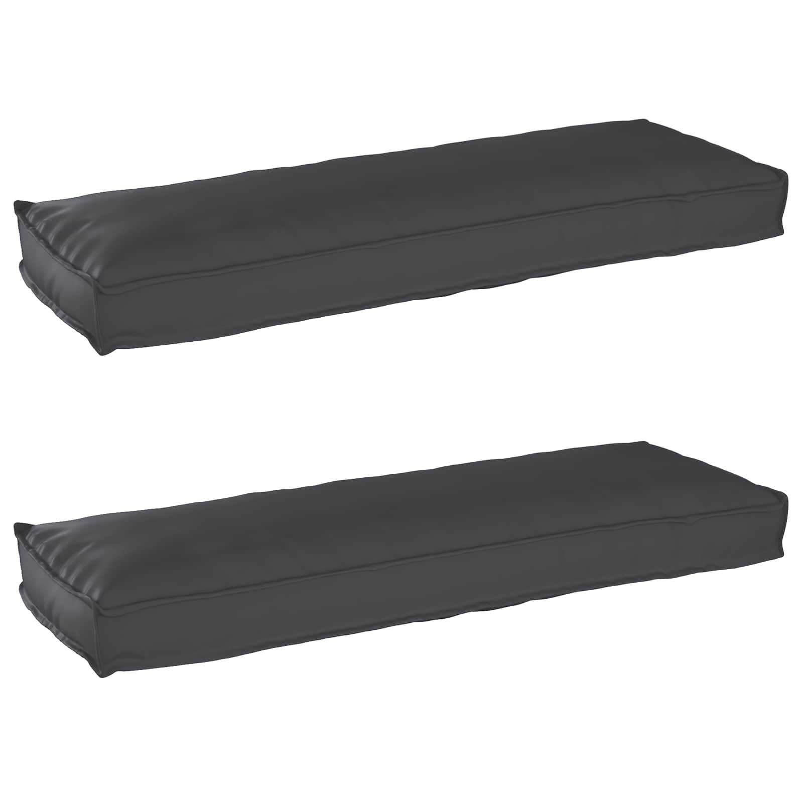 vidaXL Palettenkissenset 2 pcs Schwarz 120 x 40 x 8 cm Oxford-Stoff