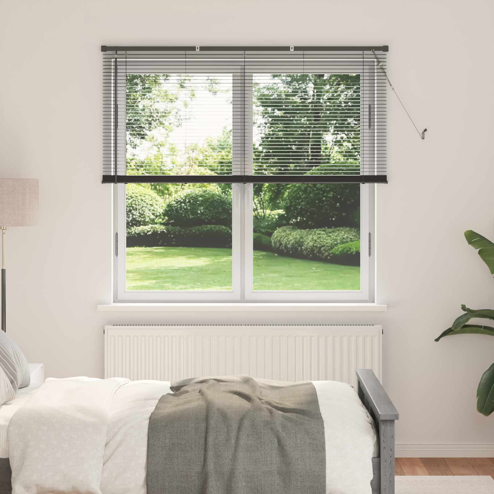 vidaXL Jalousie Silber Grau 150 x 140 cm 25 mm PVC