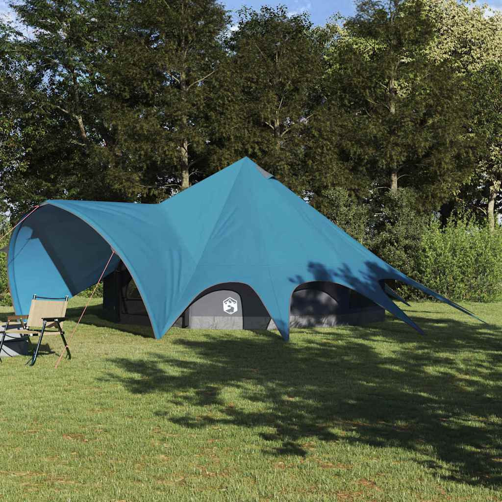 vidaXL Teepee Zelt für 9 Personen Blau und Grau 502 x 502 x 297 cm