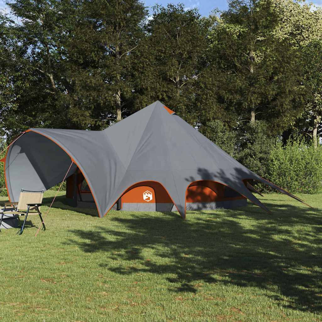 vidaXL Teepee Zelt für 9 Personen Grau und Orange 502 x 502 x 297 cm