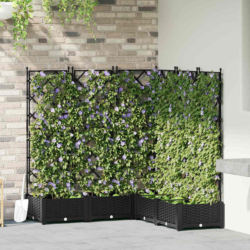 vidaXL Garten-Pflanzgefäß 5 Stk. Schwarz 120 x 120 x 125,5 cm PP