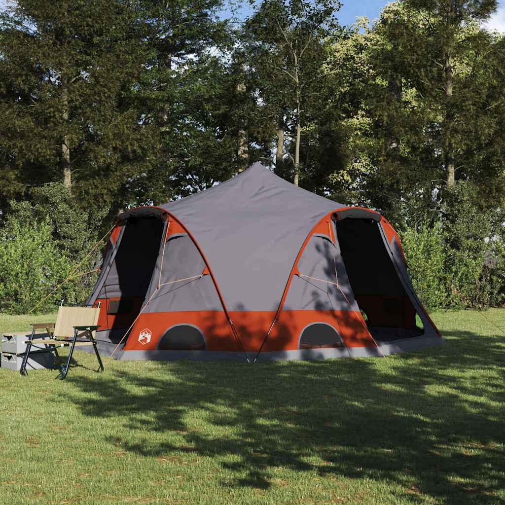 vidaXL Dome Zelt für 4 Personen Grau und Orange 505 x 450 x 248 cm