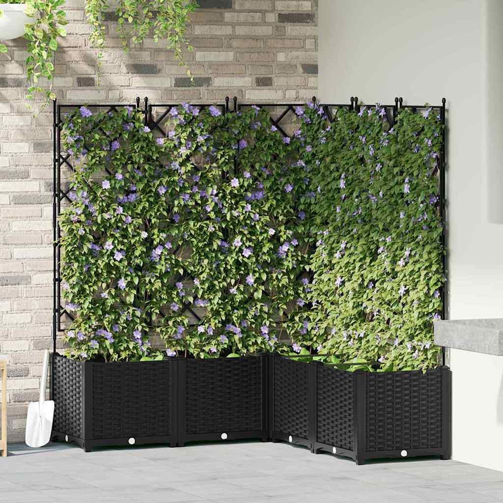 vidaXL Garten-Pflanzgefäß 5 Stk. Schwarz 120 x 120 x 143 cm PP