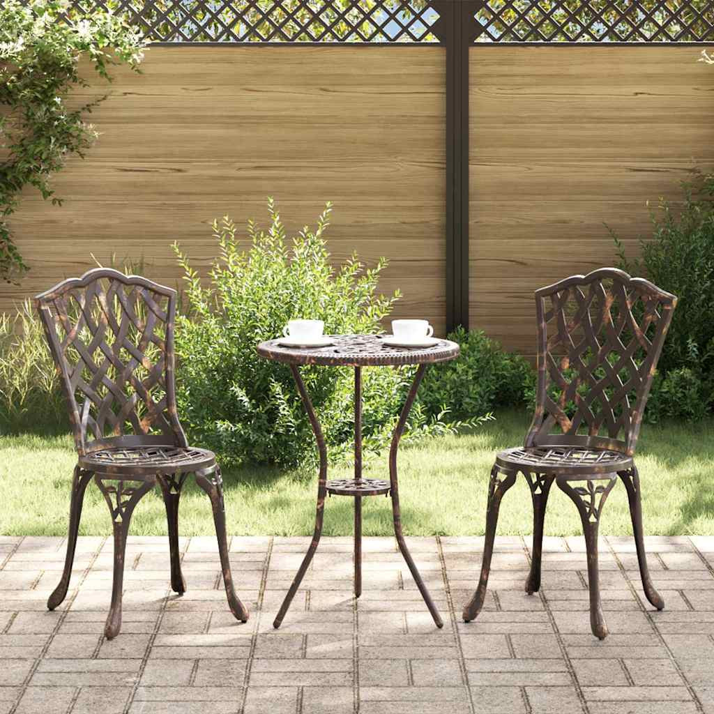 vidaXL Gartenstuhl 2 pcs Bronze 39 x 40 x 87cm Aluminium
