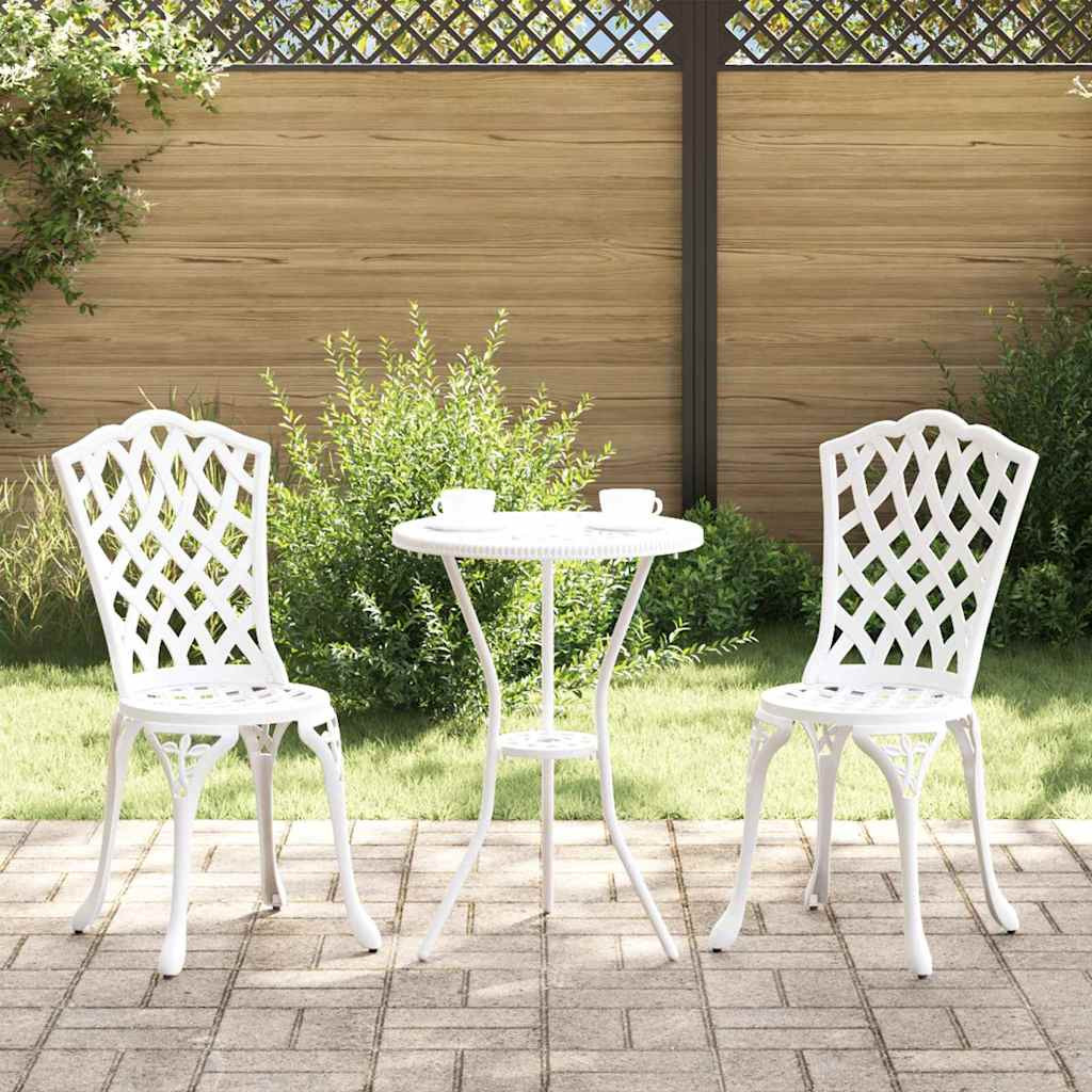 vidaXL Gartenstuhl 2 pcs Weiß 39 x 40 x 87cm Aluminium