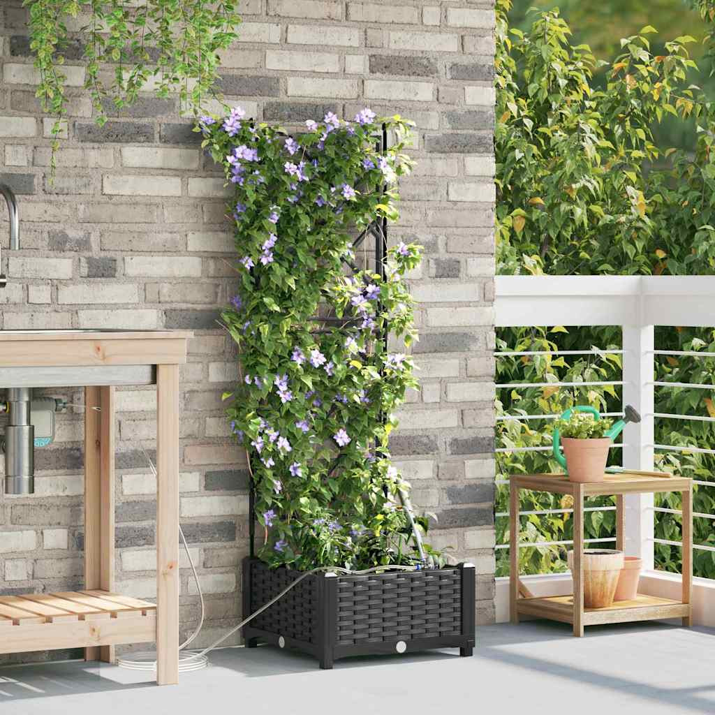 vidaXL Garten-Pflanzgefäß Schwarz 40 x 40 x 126 cm PP