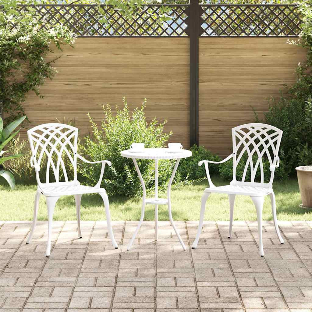 vidaXL Gartenstuhl 2 pcs Weiß 53 x 51 x 88,5 cm Aluminium