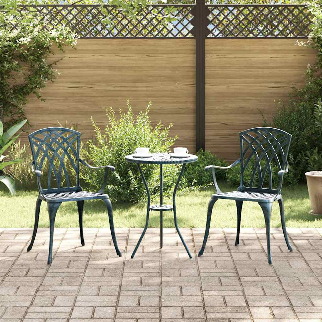 vidaXL Gartenstuhl 2 pcs Grün 53 x 51 x 88,5 cm Aluminium
