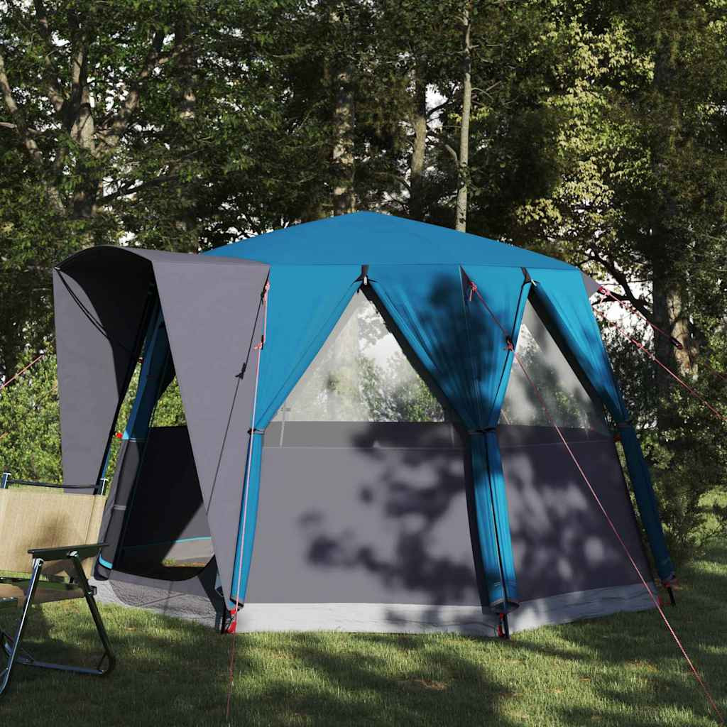 vidaXL Cabin Zelt 3-Personen mit Dach Blau und Grau 320 x 320 x 203 cm