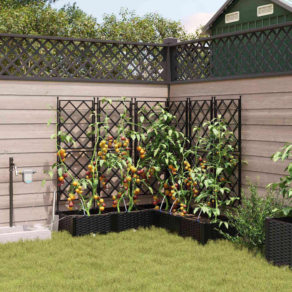 vidaXL Garten-Pflanzgefäß 5 Stk. Schwarz 120 x 120 x 126 cm PP