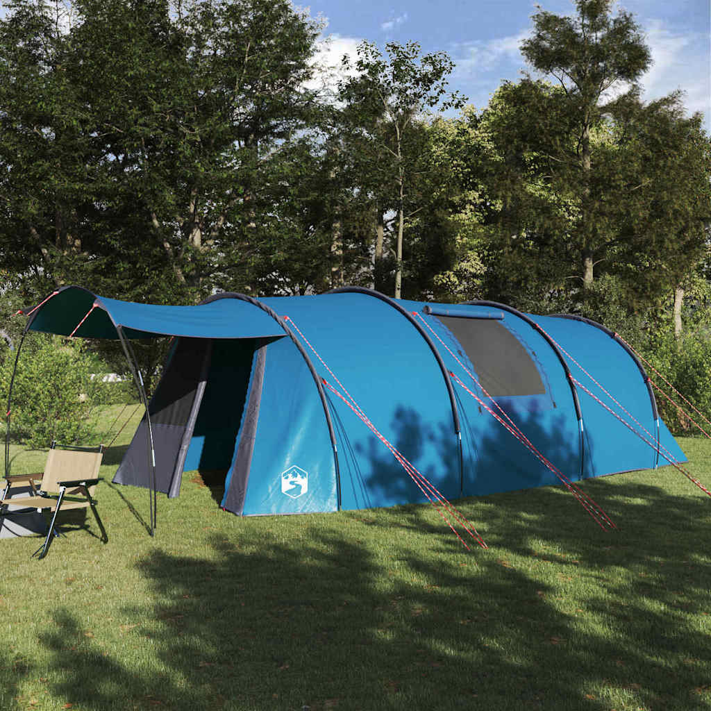vidaXL Tunnelzelt 4-Personen mit Dach Blau und Grau 740 x 370 x 220 cm
