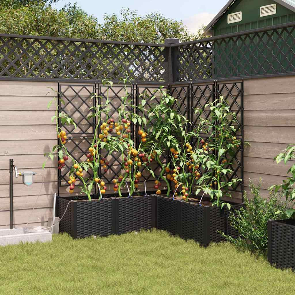 vidaXL Garten-Pflanzgefäß 5 Stk. Schwarz 120 x 120 x 142 cm PP