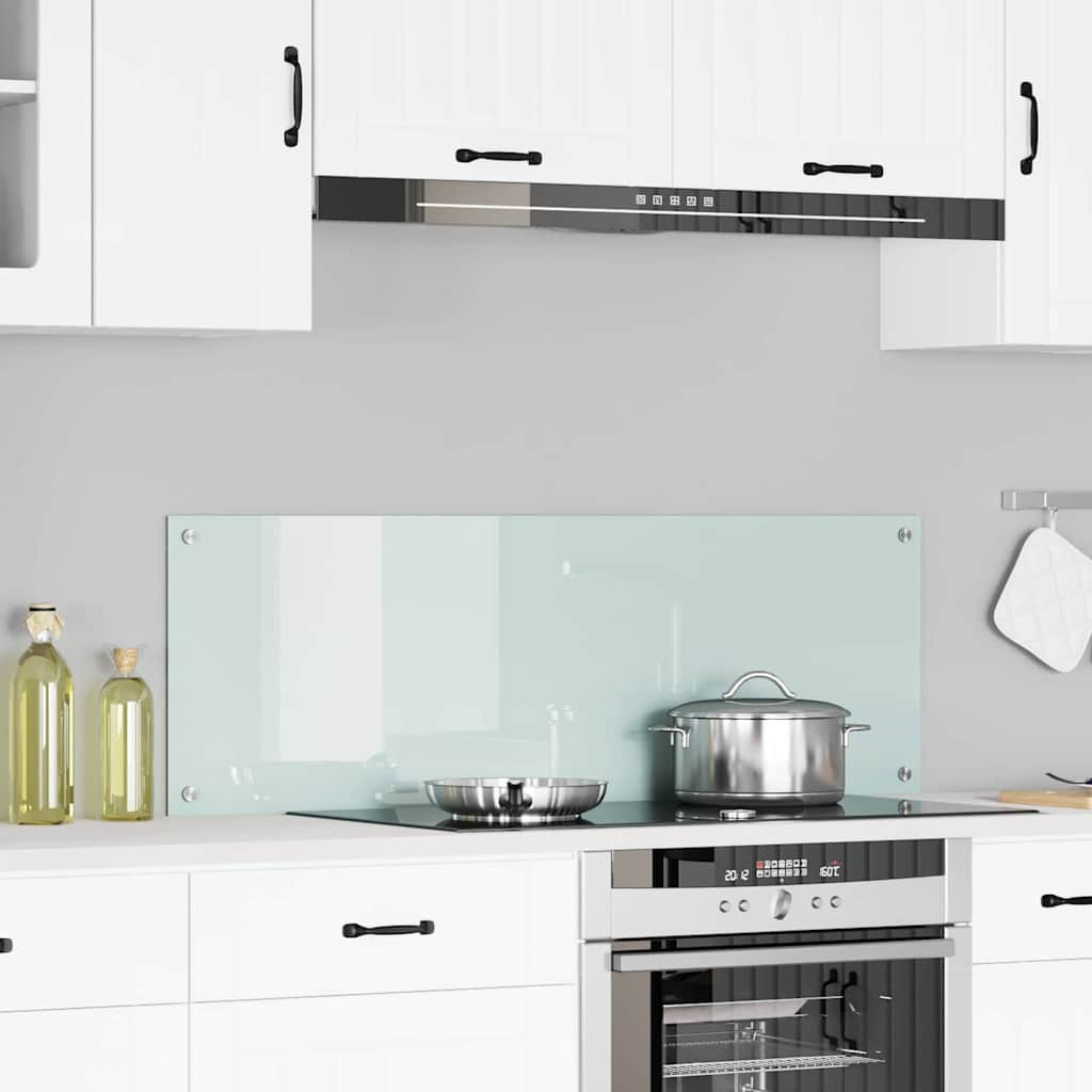 vidaXL Küchenrückwand Weiß 120 x 40 cm Gehärtetes Glas