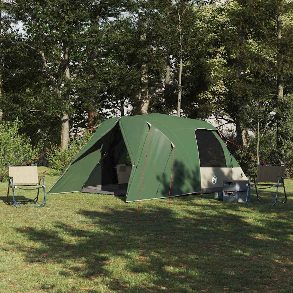 vidaXL Dome Zelt für 4 Personen mit Dach Grün 455 x 252 x 178 cm