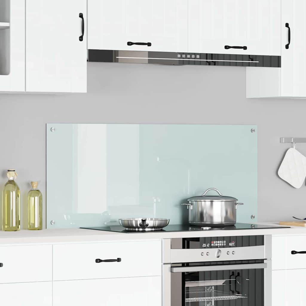 vidaXL Küchenrückwand Weiß 120 x 50 cm Gehärtetes Glas