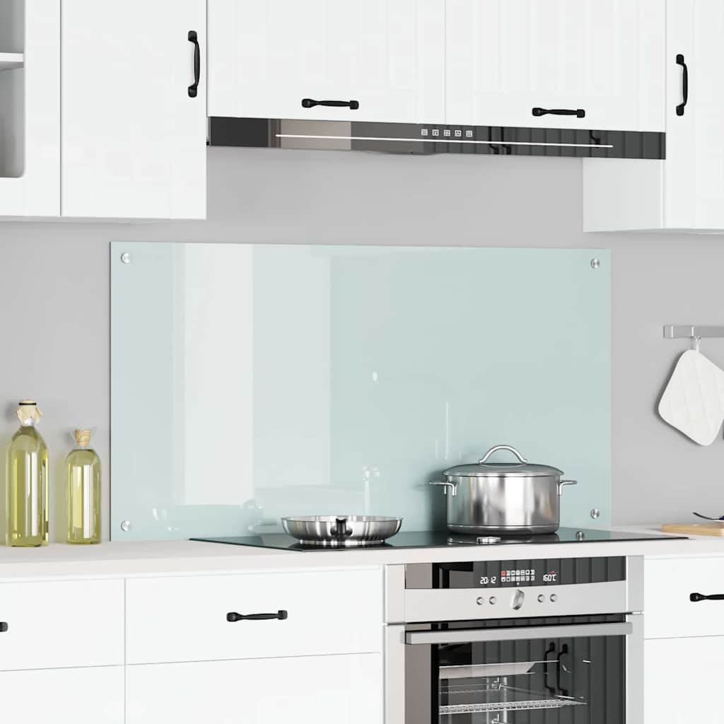 vidaXL Küchenrückwand Weiß 120 x 60 cm Gehärtetes Glas