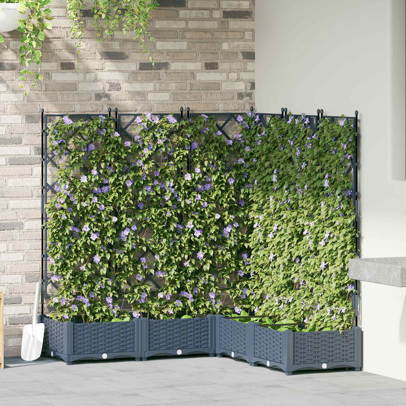 vidaXL Garten-Pflanzgefäß 5 Stk. Grau 120 x 120 x 125,5 cm PP