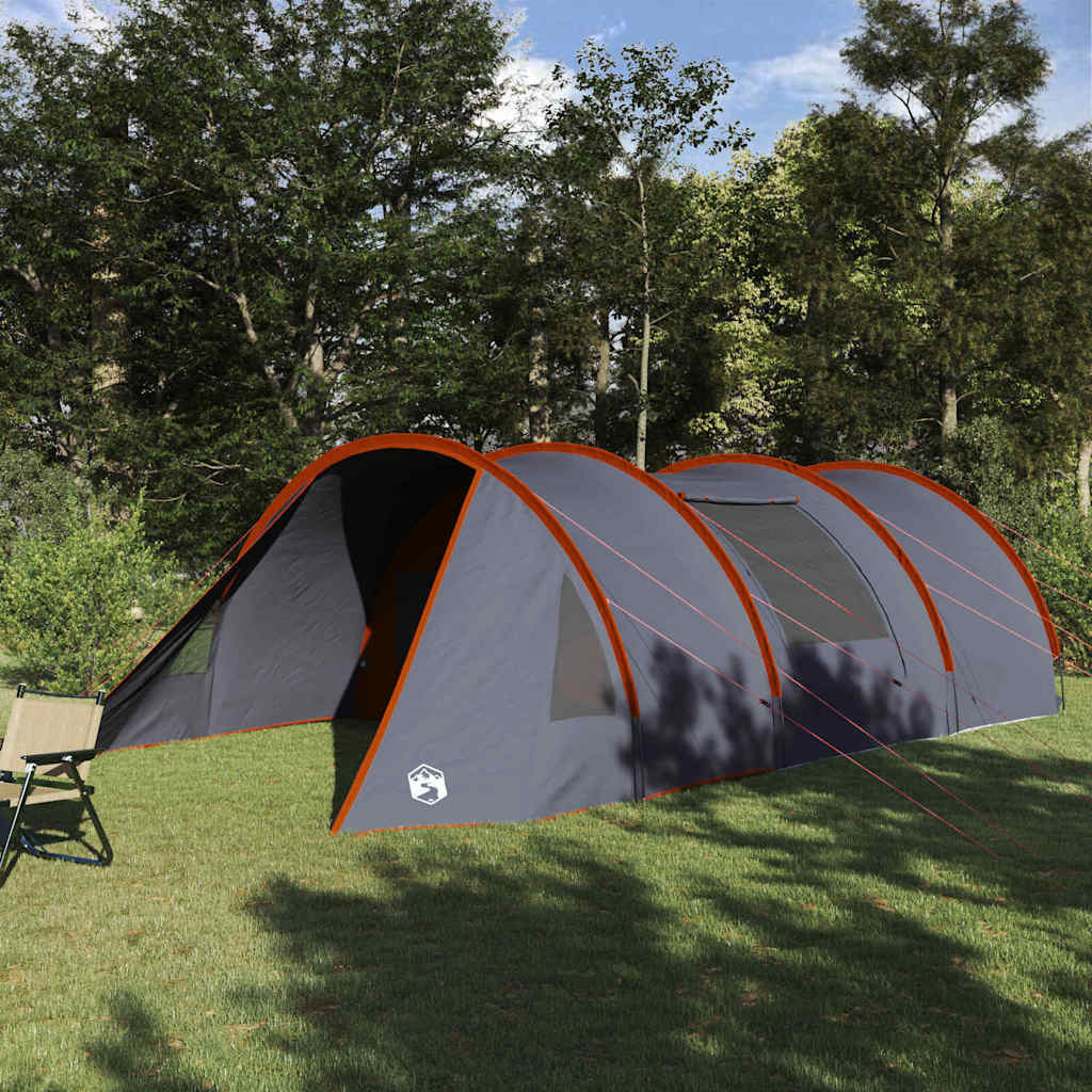 vidaXL Tunnelzelt für 5 Personen Grau und Orange 805 x 405 x 211 cm