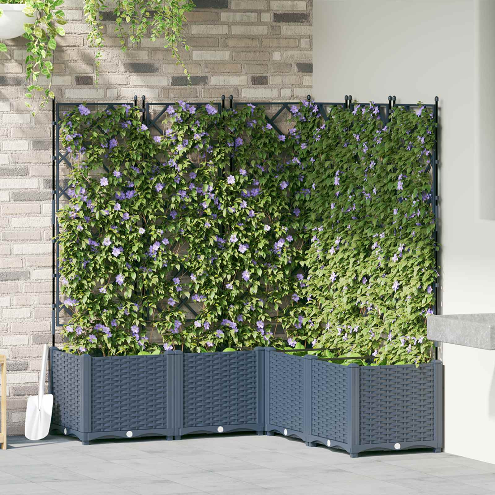 vidaXL Garten-Pflanzgefäß 5 Stk. Grau 120 x 120 x 143 cm PP