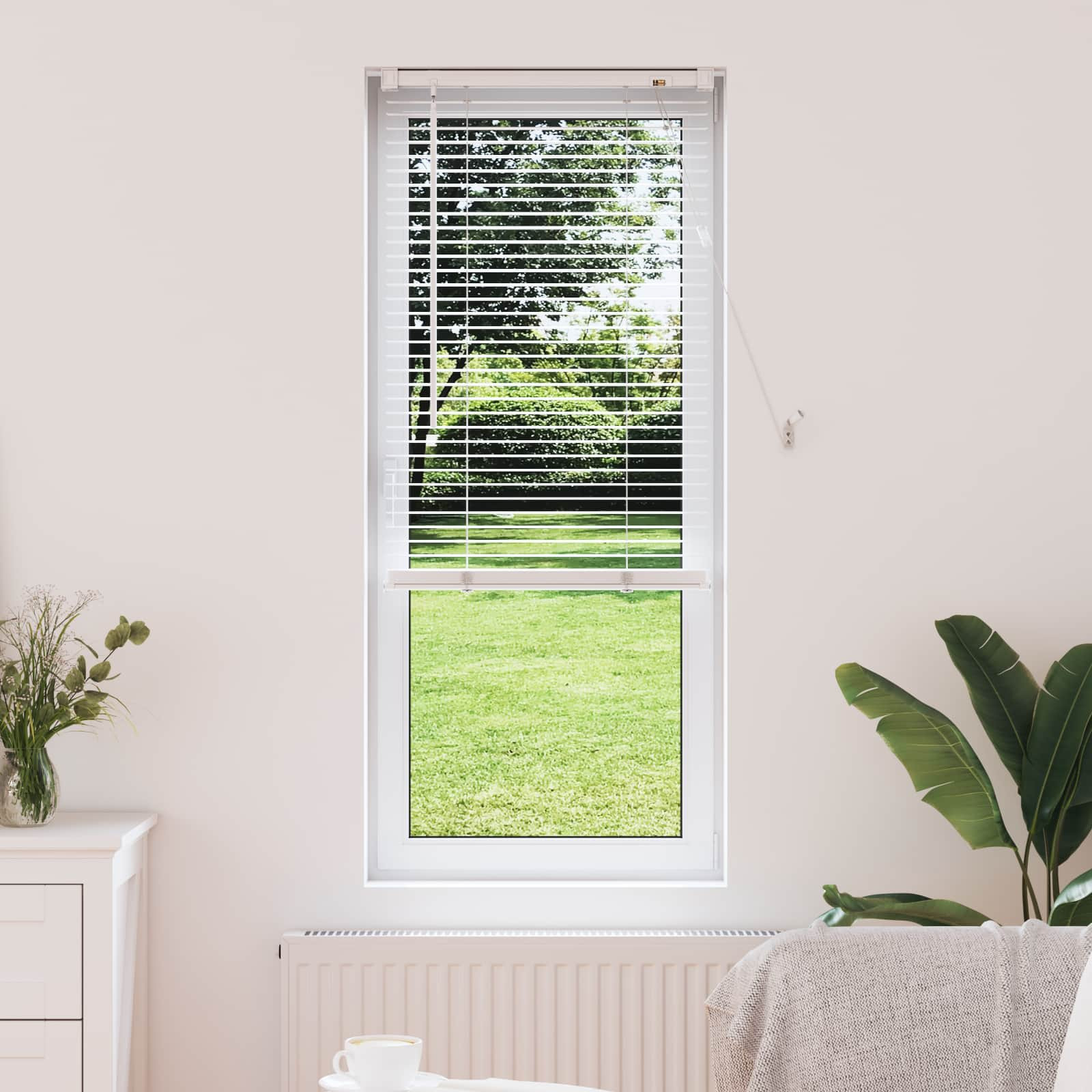 vidaXL Jalousie Weiß 150 x 40 cm 25 mm PVC