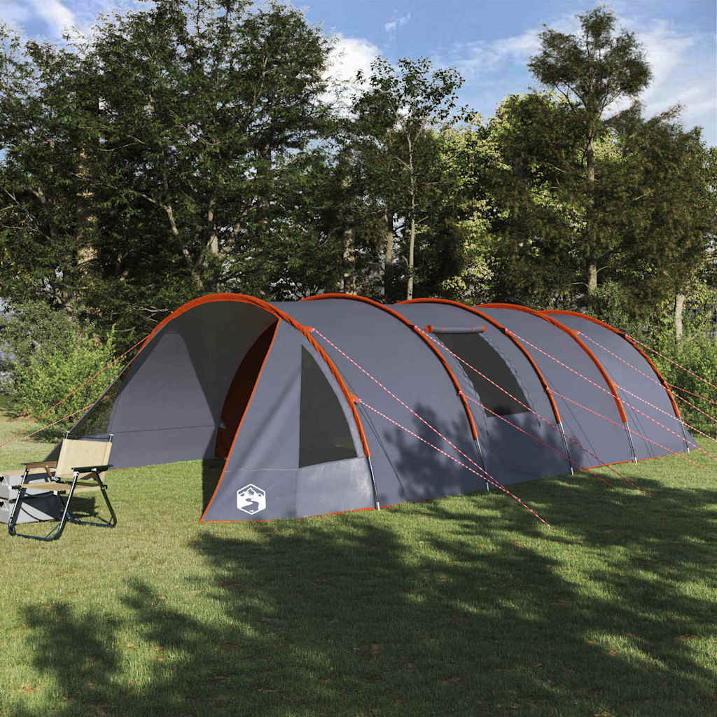 vidaXL Tunnelzelt für 6 Personen Grau und Orange 890 x 470 x 220 cm
