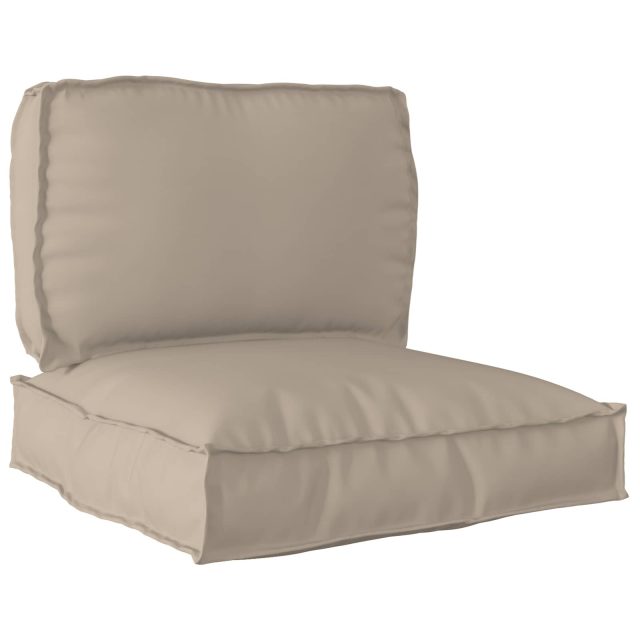 vidaXL Palettenkissenset 2 pcs Taupe Oxford-Stoff