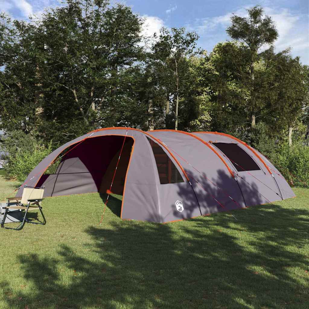 vidaXL Tunnelzelt für 6 Personen Grau und Orange 700 x 590 x 215 cm