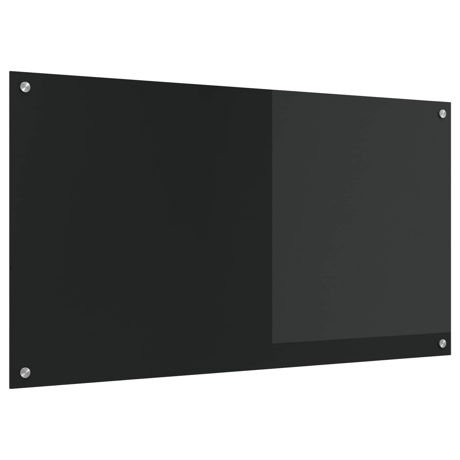 vidaXL Küchenrückwand Schwarz 110 x 60 cm Gehärtetes Glas