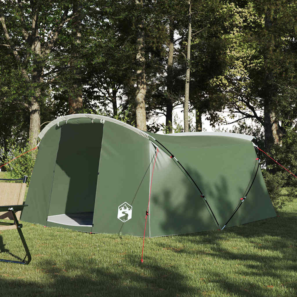 vidaXL Tunnelzelt 4-Personen mit Dach Grün und Weiß 318 x 275 x 140 cm