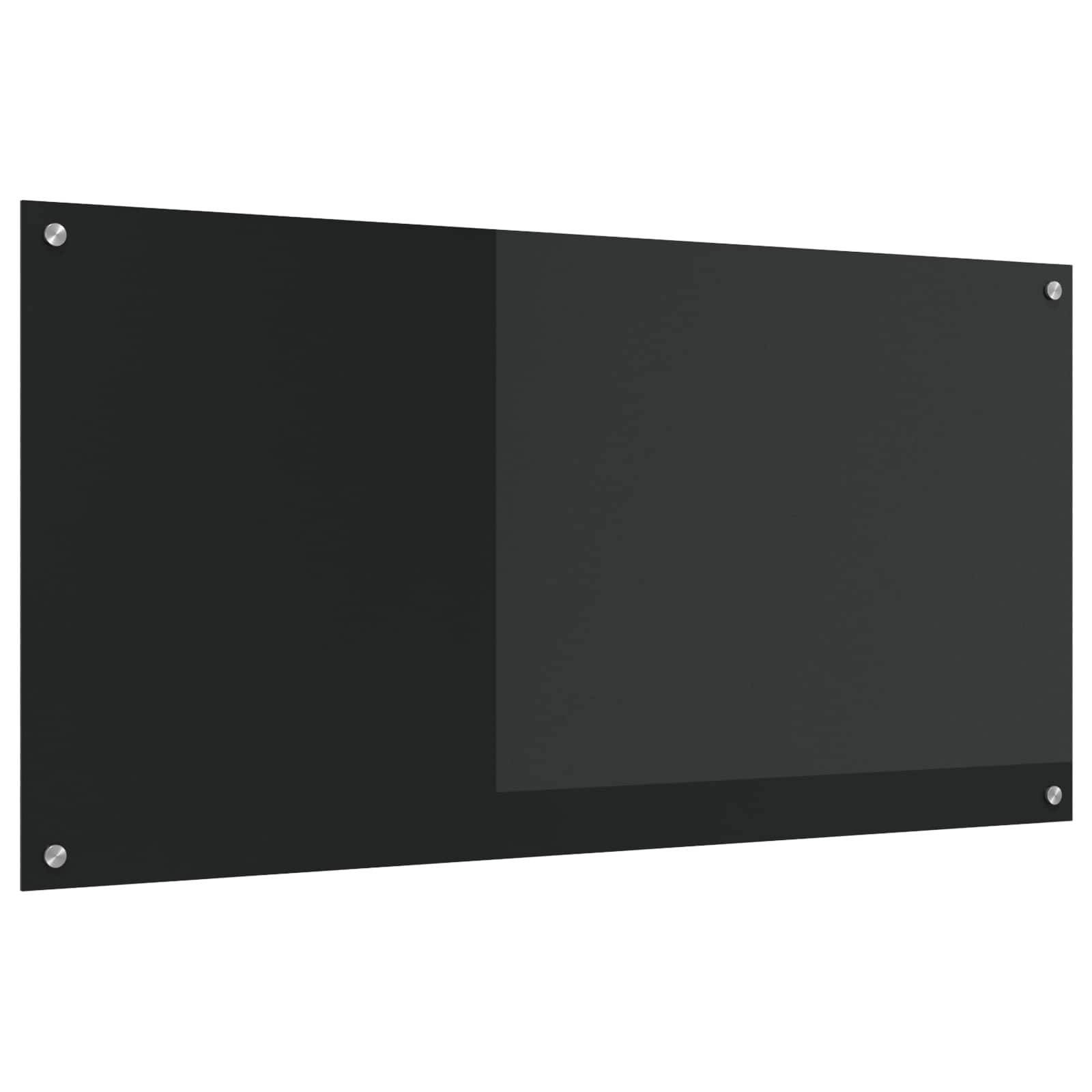 vidaXL Küchenrückwand Schwarz 120 x 60 cm Gehärtetes Glas