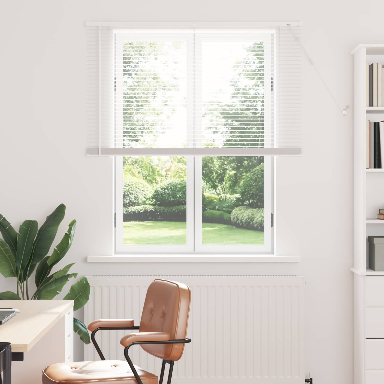 vidaXL Jalousie Weiß 150 x 120 cm 25 mm PVC