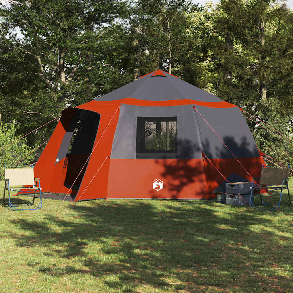 vidaXL Kabine Zelt 12-Personen Grau und Orange 500 x 500 x 294 cm
