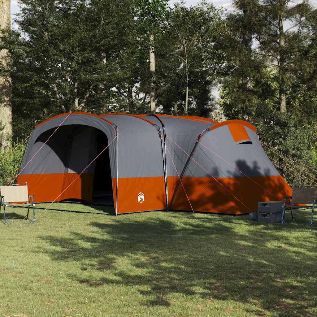vidaXL Familienzelt für 12 Personen Grau und Orange 760 x 645 x 230 cm