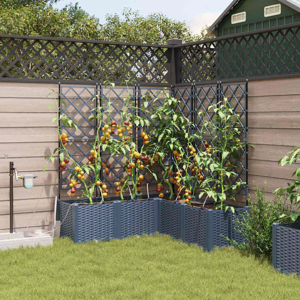 vidaXL Garten-Pflanzgefäß 5 Stk. Grau 120 x 120 x 142 cm PP