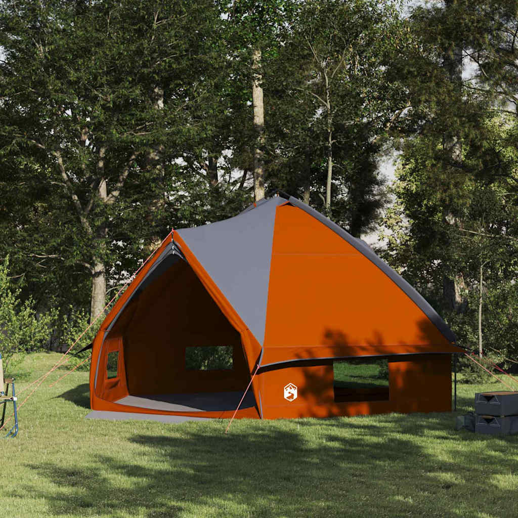 vidaXL Teepee Zelt für 10 Personen Grau und Orange 567 x 470 x 242 cm