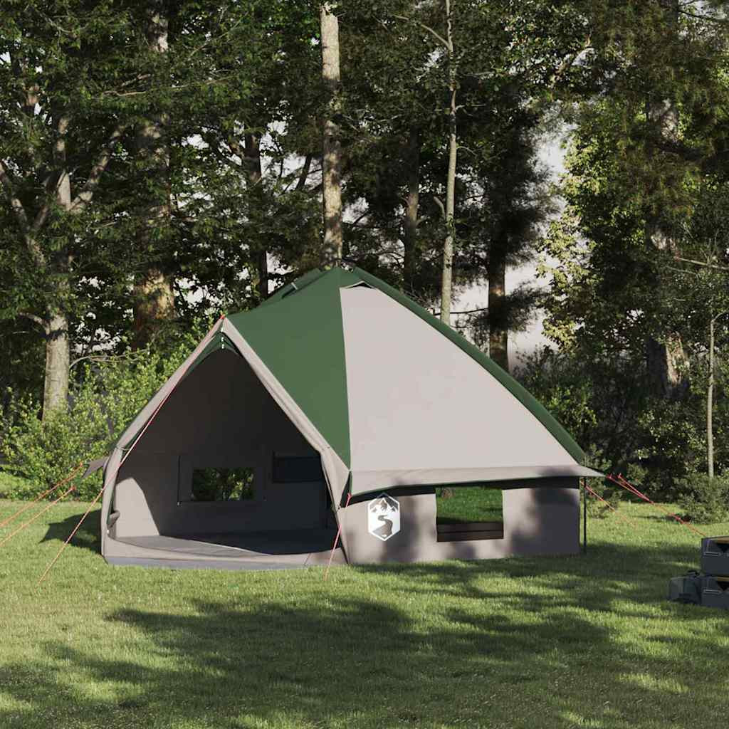 vidaXL Teepee Zelt für 8 Personen Grün und Weiß 490 x 410 x 210 cm