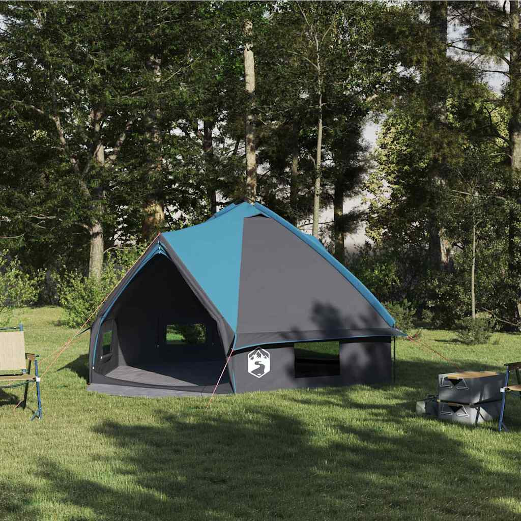 vidaXL Teepee Zelt für 6 Personen Blau und Grau 431 x 366 x 185 cm