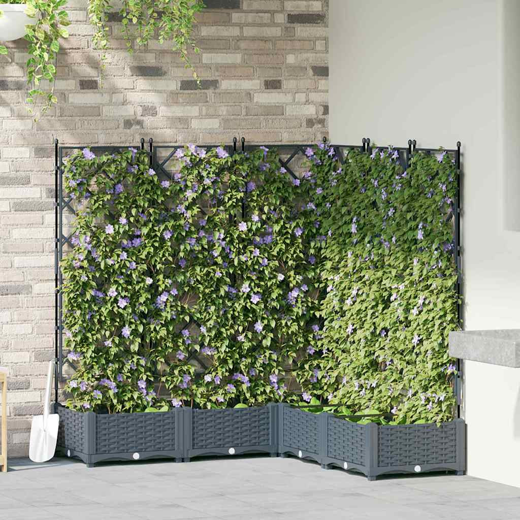 vidaXL Garten-Pflanzgefäß 5 Stk. Hellgrau 120 x 120 x 125,5 cm PP