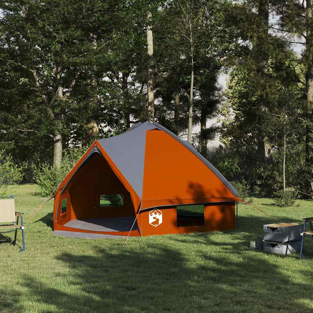 vidaXL Teepee Zelt für 6 Personen Grau und Orange 431 x 366 x 185 cm