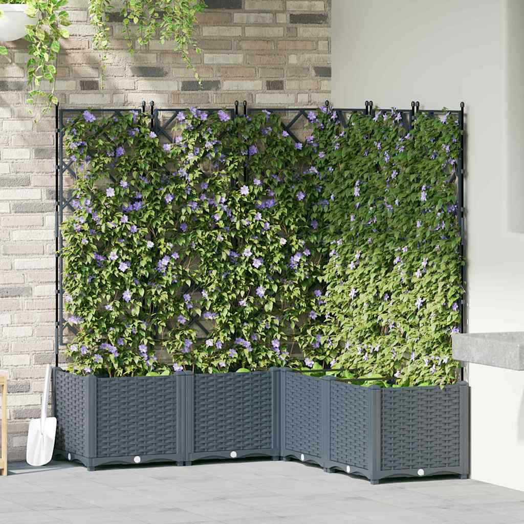 vidaXL Garten-Pflanzgefäß 5 Stk. Hellgrau 120 x 120 x 143 cm PP