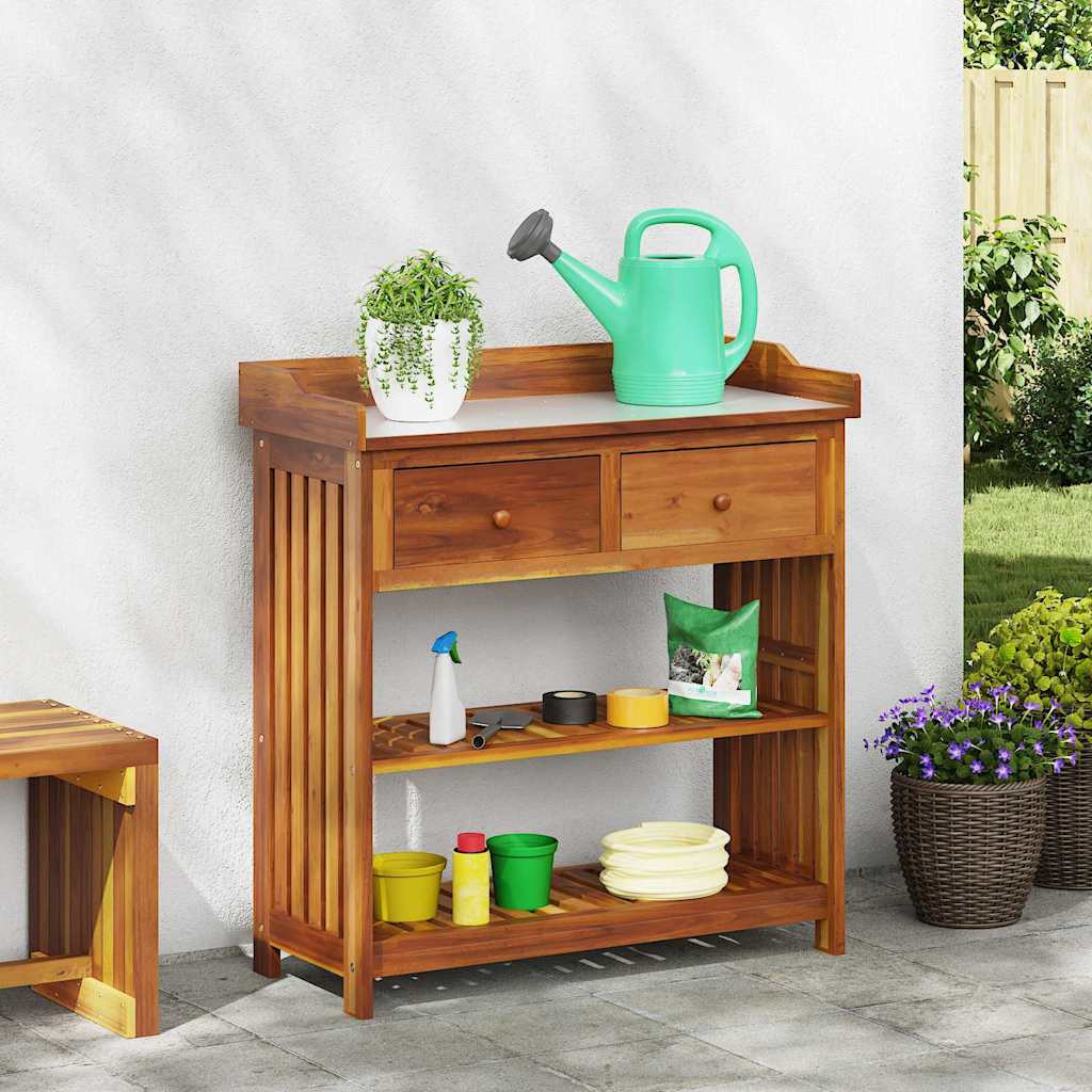 vidaXL Garten-Schrank Natur 93 x 41,5 x 98 cm Massivholz Akazie
