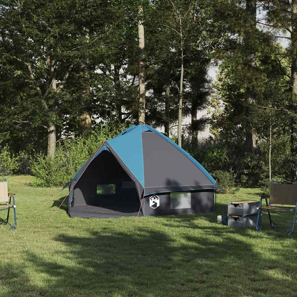 vidaXL Teepee Zelt für 4 Personen Blau und Grau 388 x 320 x 169 cm